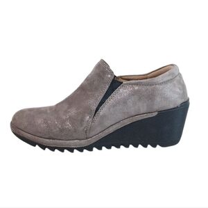 Comfortiva Wedges Women's 10 Metallic Brown Leather Slip-on Casual Comfort Shoes